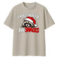 Witty festive raccoon snack Christmas Oversized T-Shirt
