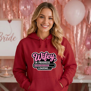 Witty Loading Bar Slogan Engagement Bride Unisex Hoodie