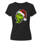 Witty smiling green grinch portrait Christmas Ladies T-Shirt