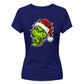 Witty smiling green grinch portrait Christmas Ladies T-Shirt