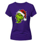 Witty smiling green grinch portrait Christmas Ladies T-Shirt