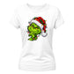 Witty smiling green grinch portrait Christmas Ladies T-Shirt
