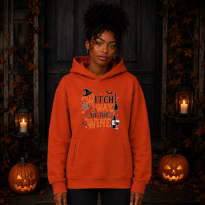 Witty wine lover quote graphic Halloween Oversized Hoodie