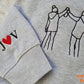 Custom Photo Embroidered Hoodie, Personalised Family Matching Sketch from Photo Unisex Jumper, 1st Anniversary Special Date Initial Sweater