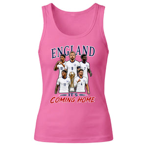 Womens England Football Team Its Coming Home Ladies Tank Top