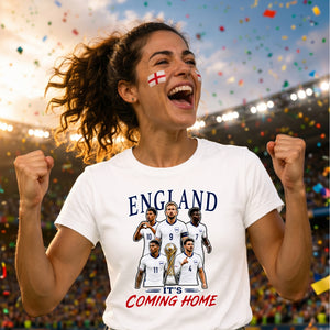 Womens England Squad Trophy Its Coming Home Ladies T-Shirt
