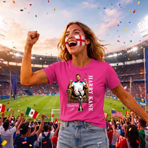 Womens Harry Kane World Cup Champion Graphic Ladies T-Shirt