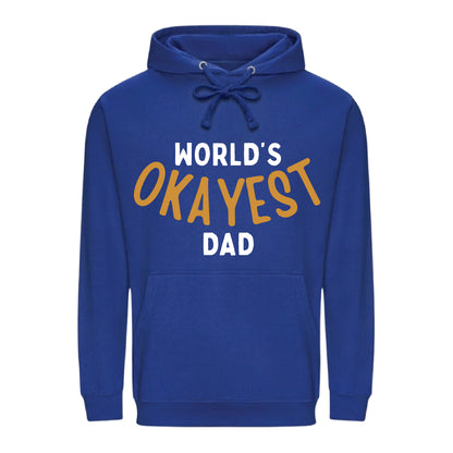 World's Okayest Dad Novelty Printed Father's Day Hoodie