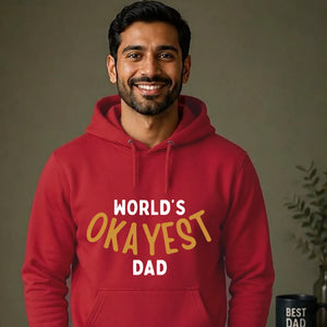 World's Okayest Dad Novelty Printed Father's Day Hoodie
