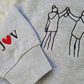Custom Photo Embroidered Hoodie, Personalised Family Matching Sketch from Photo Unisex Jumper, 1st Anniversary Special Date Initial Sweater