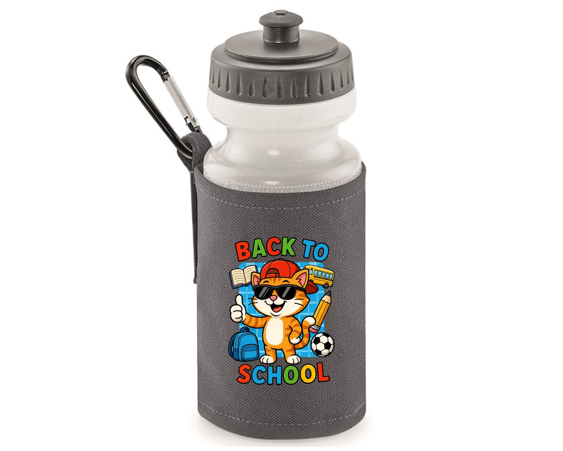 Back To School Water Bottle, Cute Cat Design For Girls & Kids, BPA-Free, Reusable & Leakproof, Perfect For Cat Lovers Water Bottle M8485