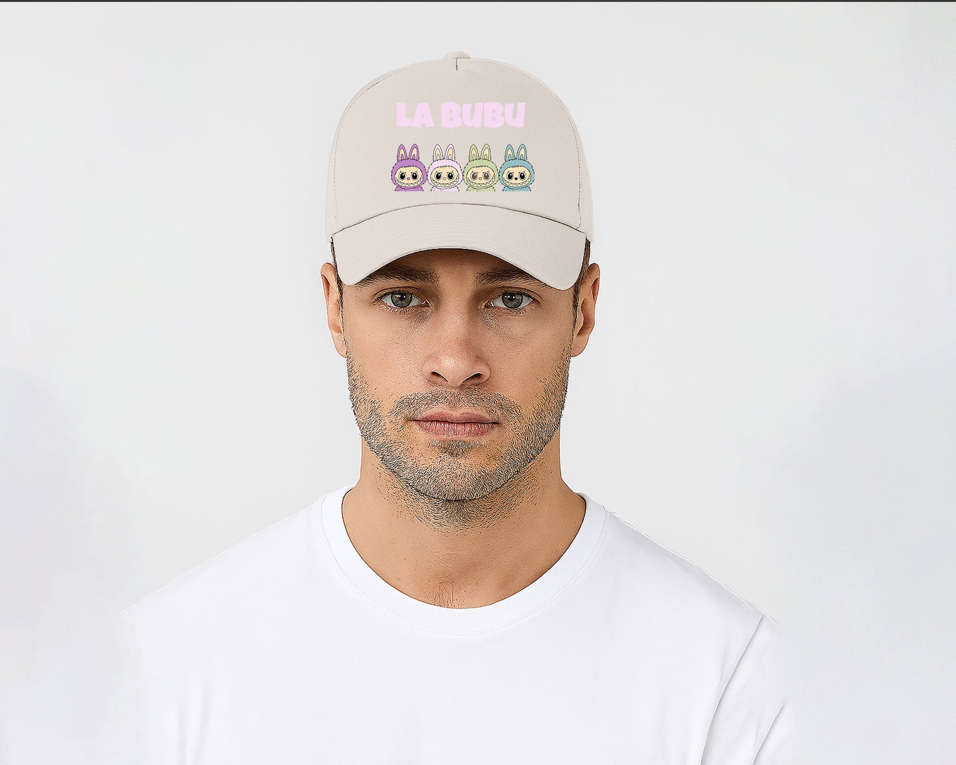 La Bubu Original 5 Panel Cap, Unisex Funny Cartoon Design Hat, 100% Cotton Printed Baseball Cap, Perfect Gift for All Seasons M8427