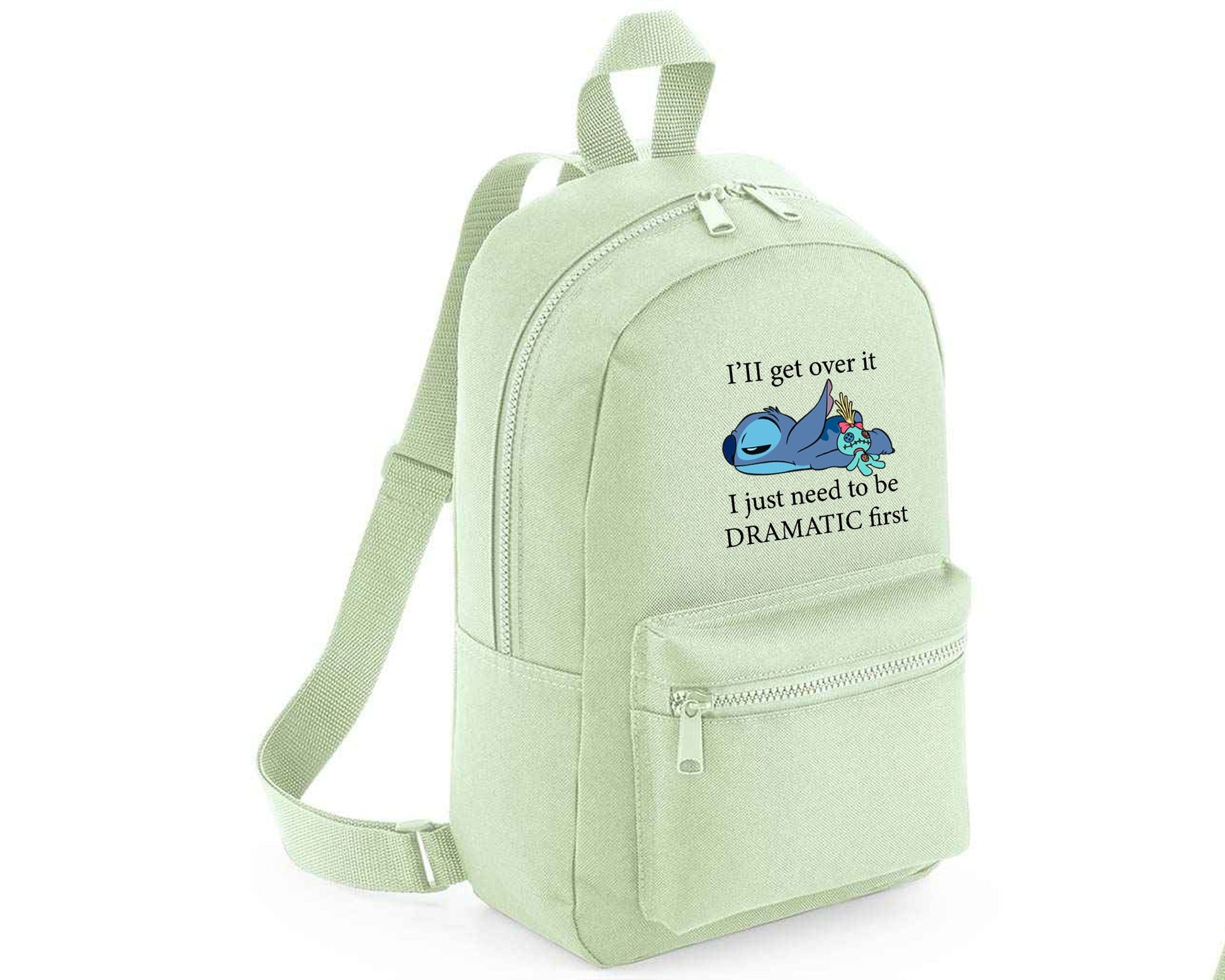 Stitch "I'll Get Over It" Backpack, Funny Cartoon Style Bag For School, Trips & Everyday, Great Gift Boys & Girls M8406
