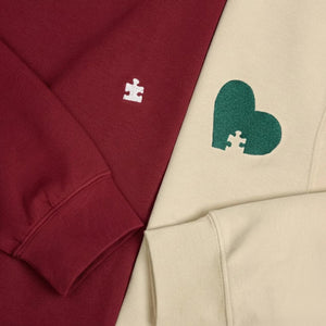 Heart Puzzle Sketch Embroidery SweatShirt - EWB103