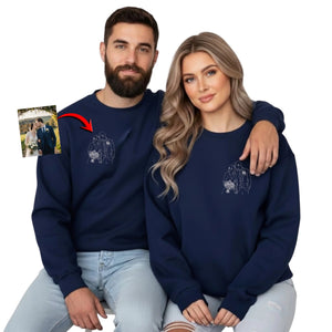 A Promise with Love Personalised Image Sketch Printed Sweatshirt - PW420