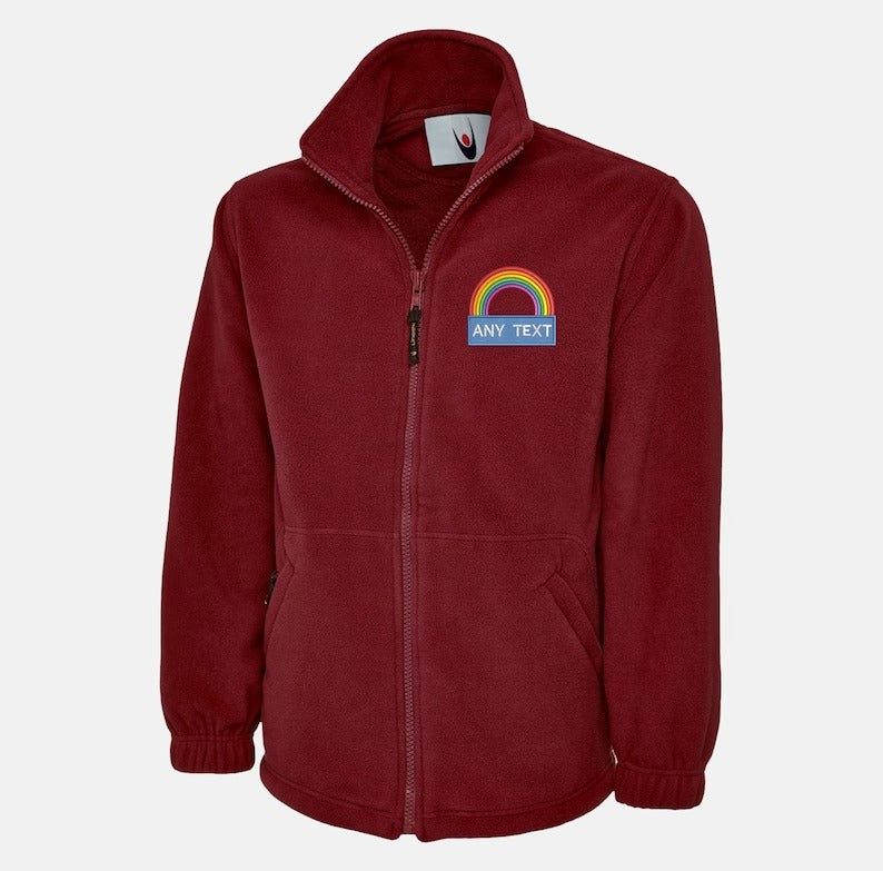 National Heroes Rainbow Embroidered Fleece Jacket, Customised Men Full Zip Jacket, Healthcare Staff Uniform, Thank You Nurse Gift for Doctor