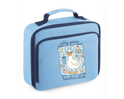 Back To School Lunch Bag, Silly Goose Teacher Club Duck Printed Design Lunch Box, Keeps Lunch Fresh, Cool & Stylish M8479