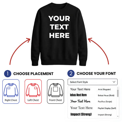 Customised Text Personalised Crewneck unisex sweatshirt