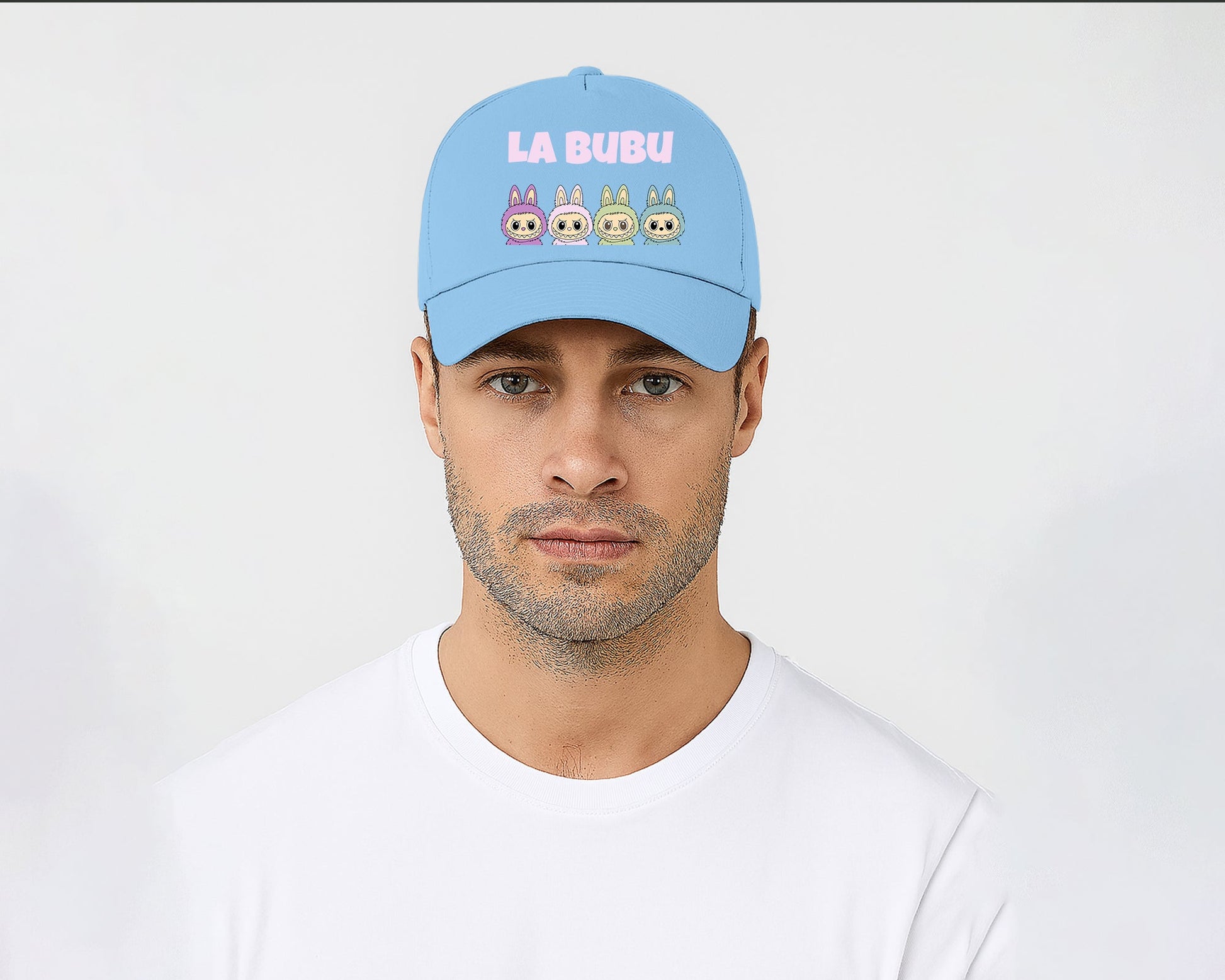 La Bubu Original 5 Panel Cap, Unisex Funny Cartoon Design Hat, 100% Cotton Printed Baseball Cap, Perfect Gift for All Seasons M8427
