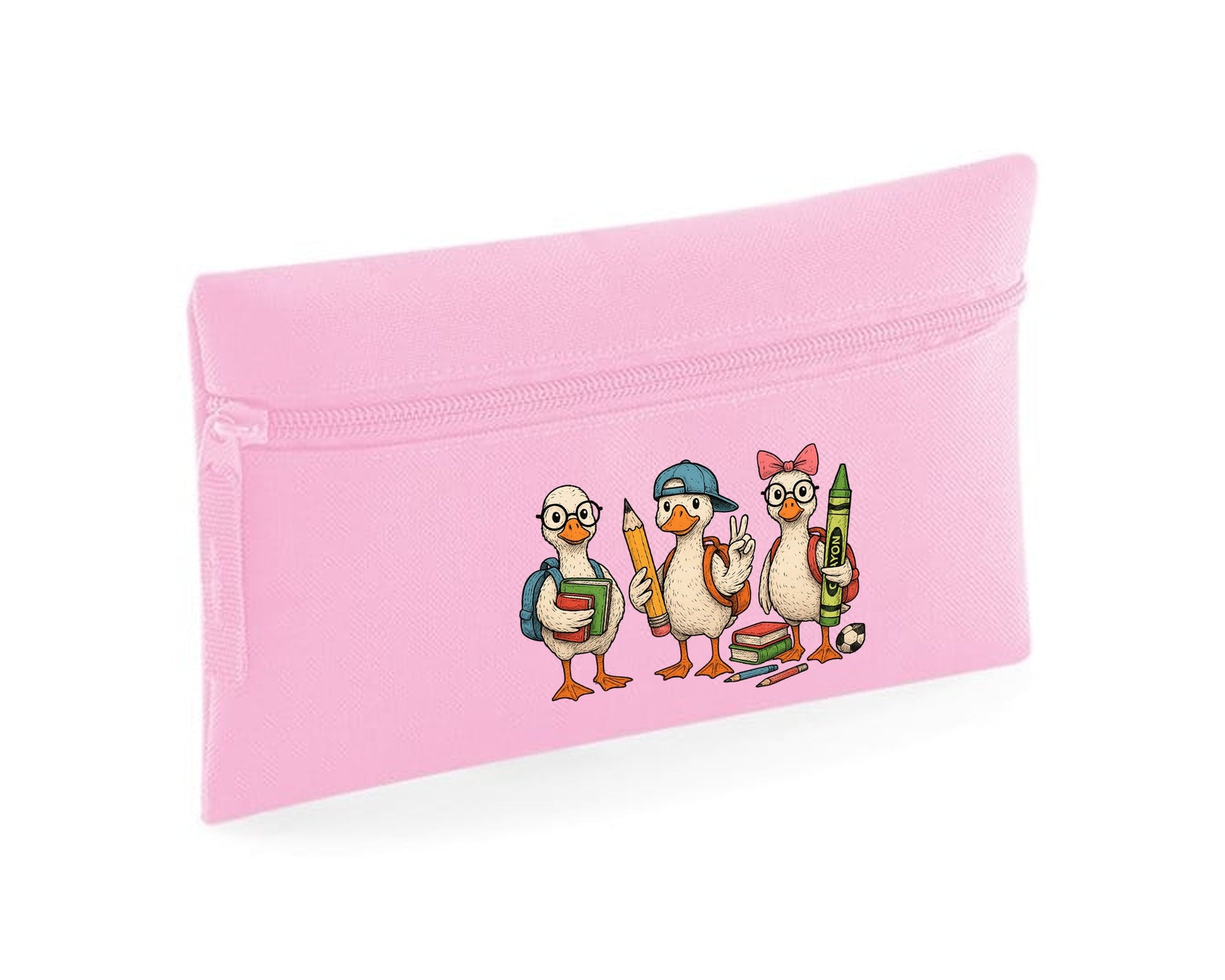 Back To School Funny 3 Ducks Pencil Case, Cute & Quirky Storage For Kids And Students, 600D Polyester School Supplies Organizer M8486