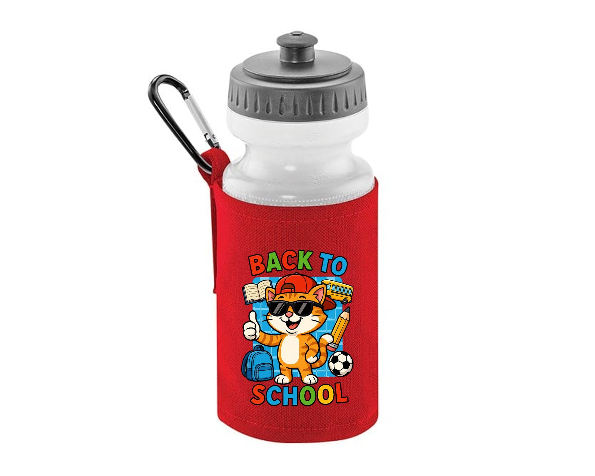 Back To School Water Bottle, Cute Cat Design For Girls & Kids, BPA-Free, Reusable & Leakproof, Perfect For Cat Lovers Water Bottle M8485