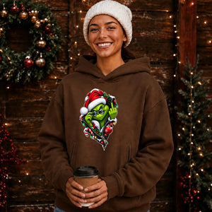 Zipped shades character graphic Christmas Oversized Hoodie
