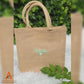 Custom Monogram Jute Tote Bag, Embroidered Bridesmaid Shopping Tote Bag, Minimalist Laminated Tote Bags, Personalised Bridesmaid Party Gift